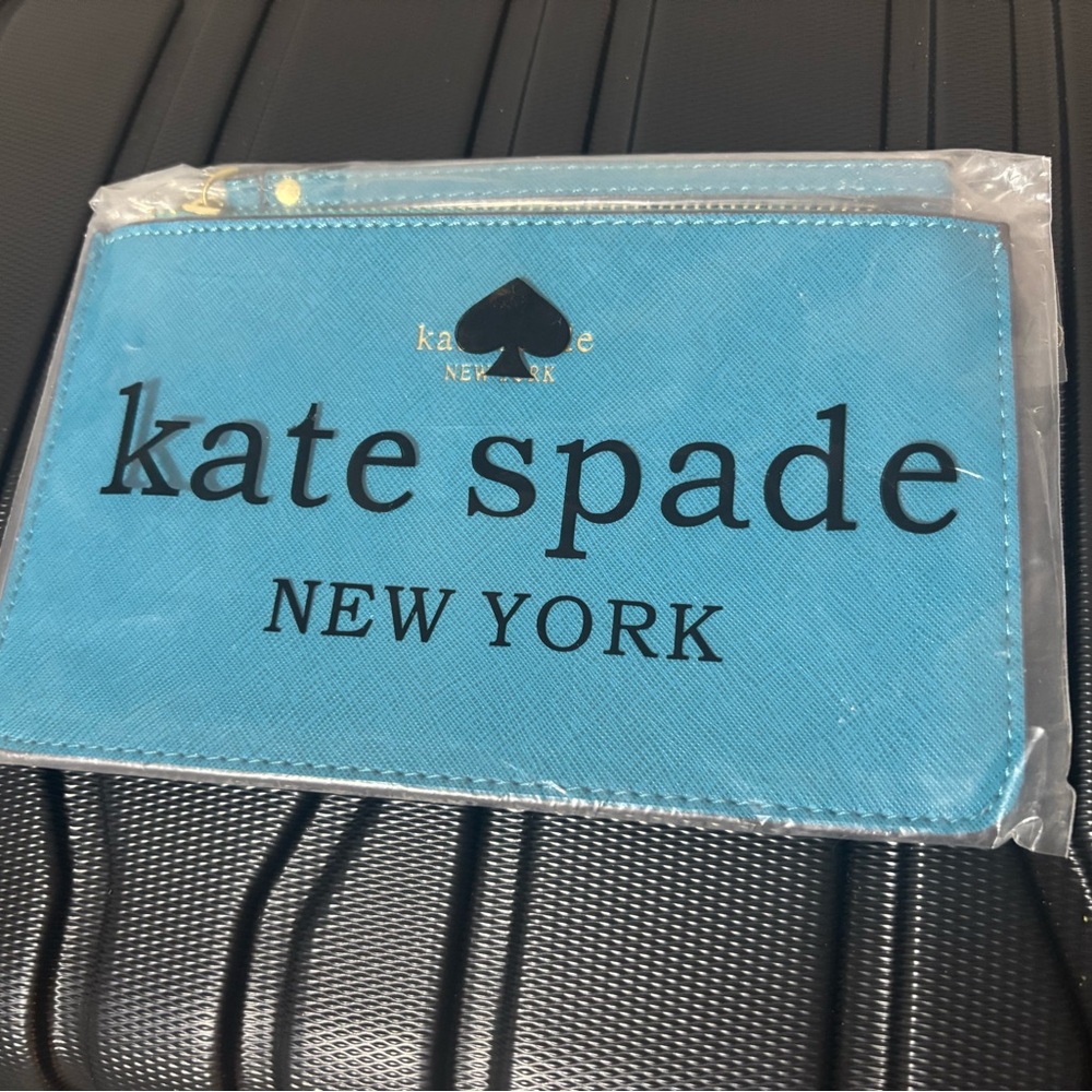 Kate Spade Teal Blue Zip closure Wristlet